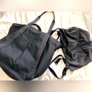 Lululemon Live Free Black on Black Gym Tote